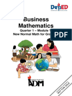 Business Mathematics: Quarter 1 - Module 1: New Normal Math For Grade 11