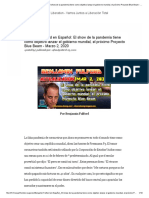 Benjamin Fulford en Español - El Show de La Pandemia Tiene Como Objetivo Lanzar El Gobierno Mundial, El Próximo Proyecto Blue Beam - Marzo 2, 2020