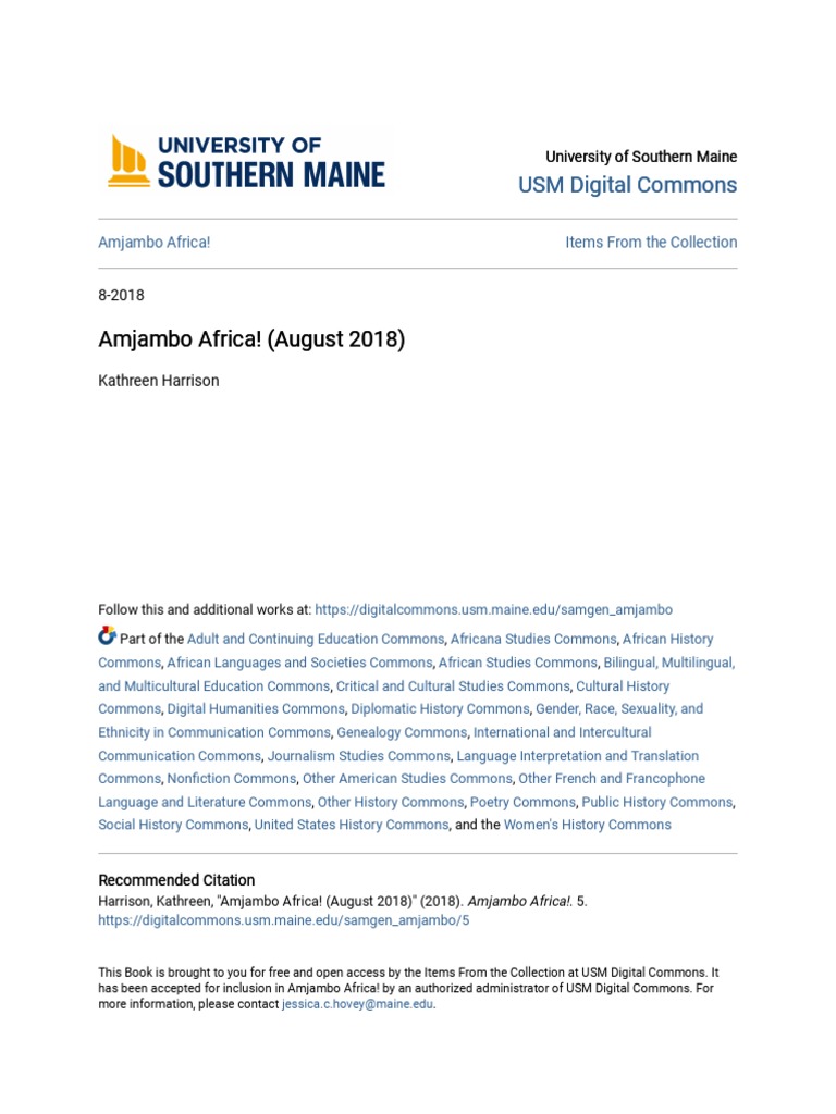 Amjambo Africa August 18 Pdf Wedding Ivory Coast