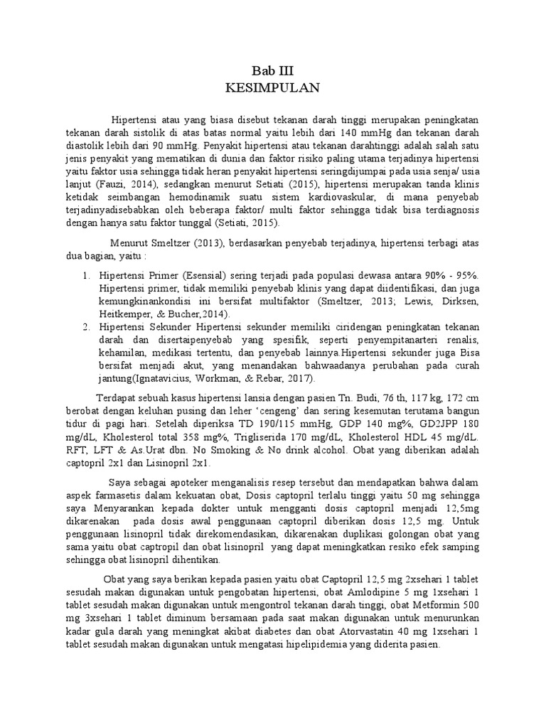 Bab Iii Kesimpulan | PDF | Kesehatan Holistik