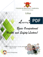 Basic Occupational Health and Safety (Lecture) : Earning Odule