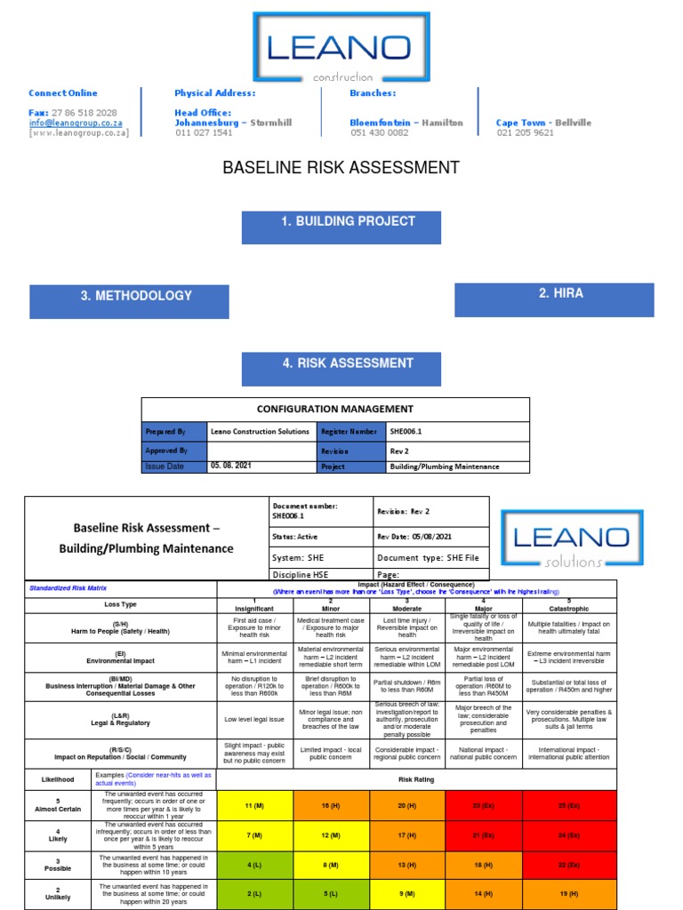 Baseline Risk Assessment for Maintenance | PDF | Occupational Safety ...