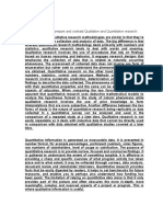 In Your Own Words, Compare and Contrast Qualitative and Quantitative Research