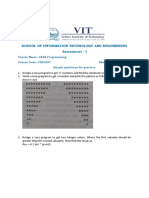 School of Information Technology and Engineering Assessment - I