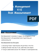 Risk Measurement V/S Risk Management