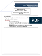 Assignment N0. 01 Relational Database Models Submission Due Date: 17 August, 2021 Marks 5