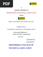 Deepshikha College of Technical Education: "Recruitment of Financial Consultants"