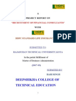 Deepshikha College of Technical Education: "Recruitment of Financial Consultants"