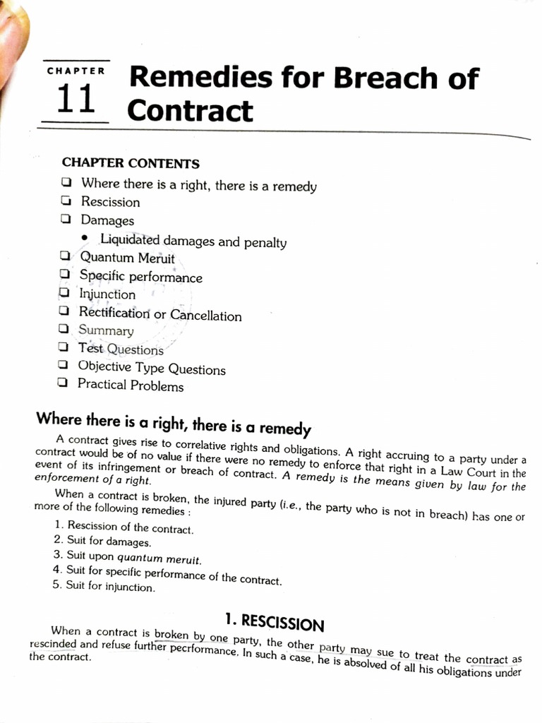 Remedies for Breach of Contract | PDF | Damages | Breach Of Contract