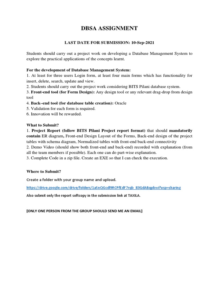 Dbsa Assignment Pdf