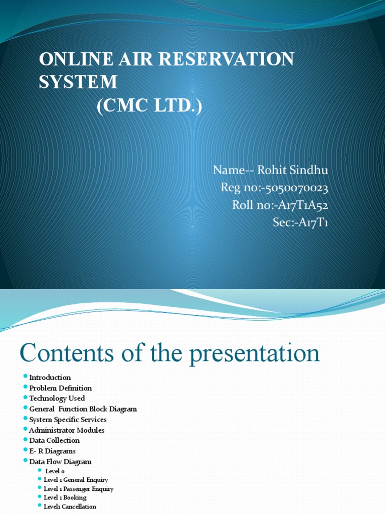 Online Air Reservation System Overview | PDF | Databases | User (Computing)