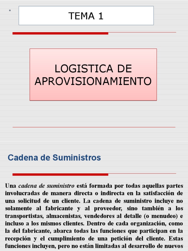 Logística de Aprovisionamiento Eficiente | PDF | Logística | Calidad ...