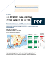 El Desierto Demográfico Crece Dentro de España