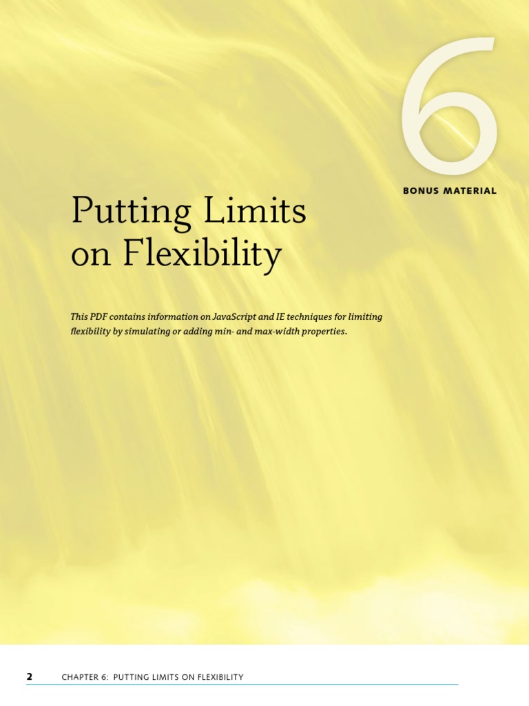 Putting Limits On Flexibility | PDF | Computers