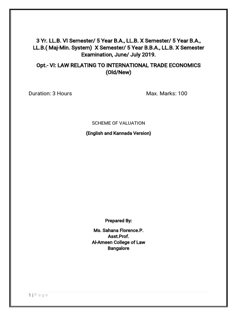 International Trade Law | PDF | Most Favoured Nation | World Trade ...