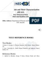 Polymer Materials and Their Characterization (PP-212) : Raza Muhammad Khan