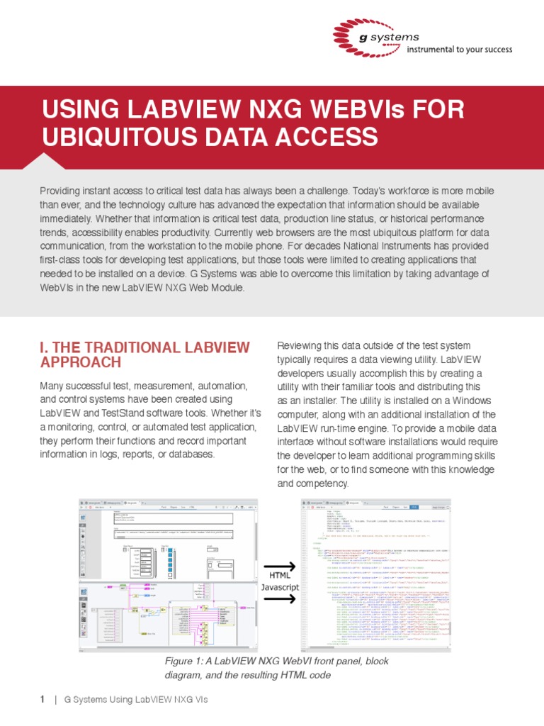 LabVIEW NXG WebVIs for Data Access | PDF | World Wide Web | Internet & Web