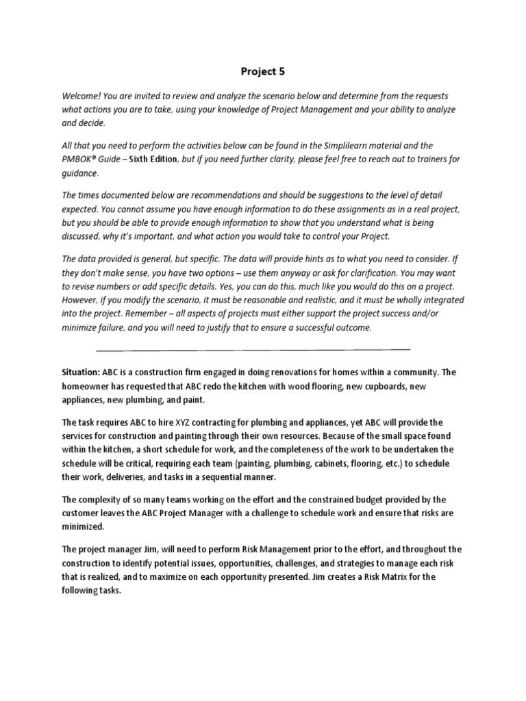 Project 5 - Construction Industry | PDF | Risk | Business