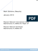 January 2014 MS - Paper 2F Edexcel Maths (A) IGCSE