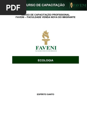 Ecologia-1 CURSO DE CAPACITAÇÃO PROFISSIONAL FAVENI – FACULDADE VENDA NOVA DO IMIGRANTE