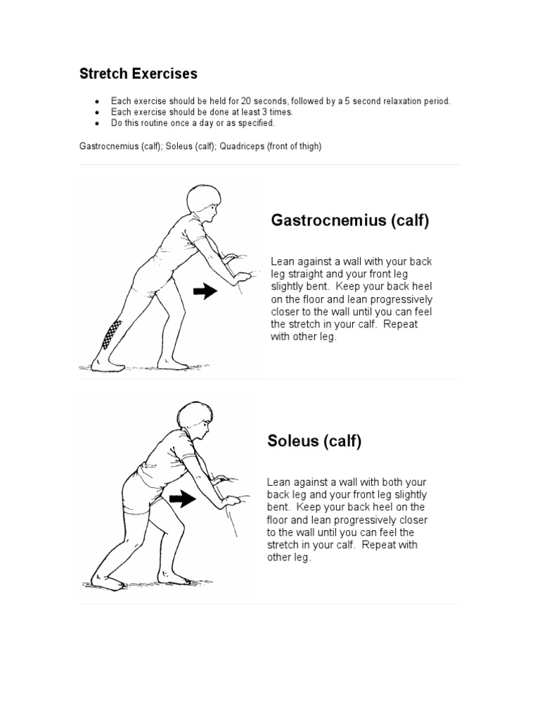 Stretch Exercises: Gastrocnemius (Calf) | PDF | Arm | Anatomical Terms ...