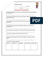 Atividades de Operações Matemáticas