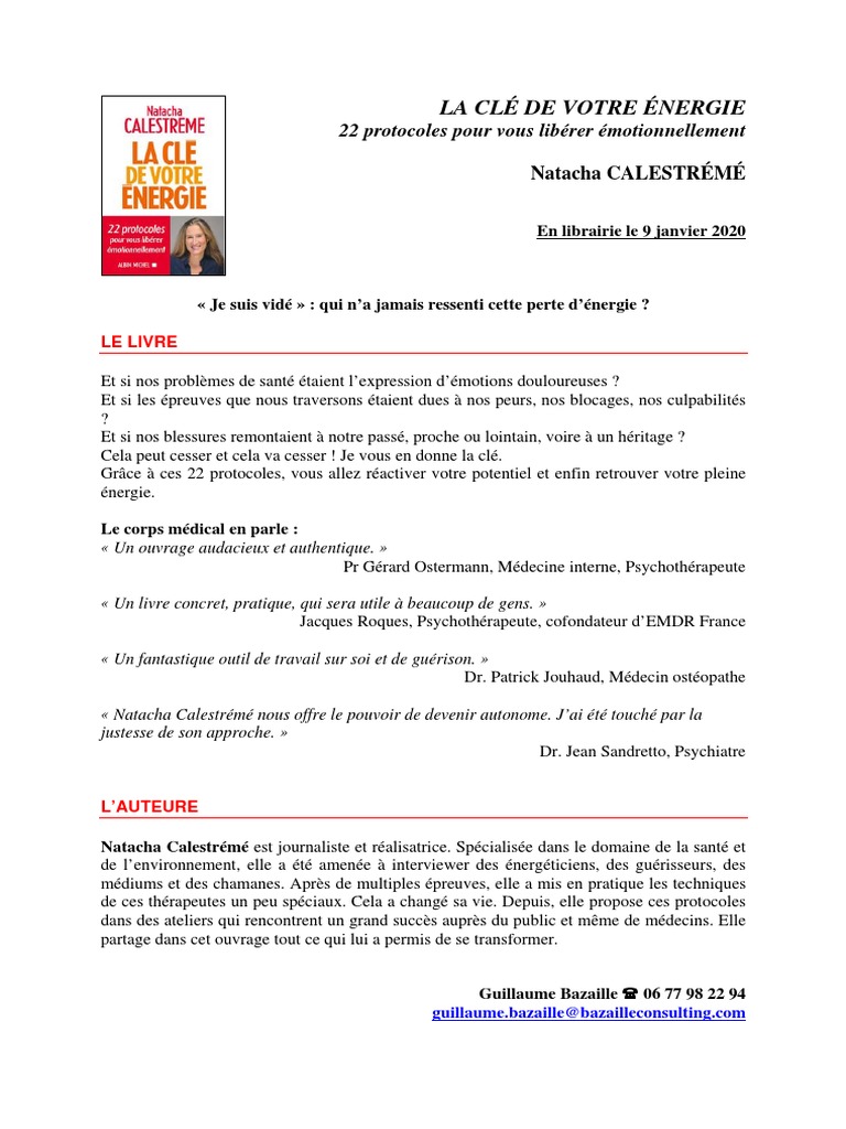 Natacha Calestreme La Cle De Votre Energie Pdf Gratuit Calestreme La Cle de Votre Energie | PDF