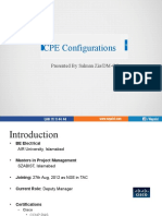 CPE Configurations: Presented by Salman Zia/DM-CC