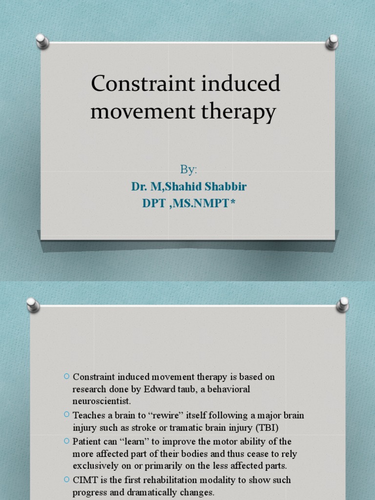 Advances in Constraint-Induced Therapy | PDF | Wellness