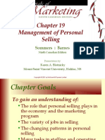 Management of Personal Selling: Sommers Barnes