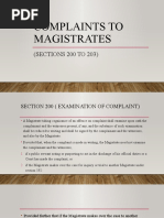 Complaints To Magistrates