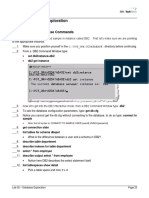 Lab 02. Database Exploration: A. General DB2 Database Commands