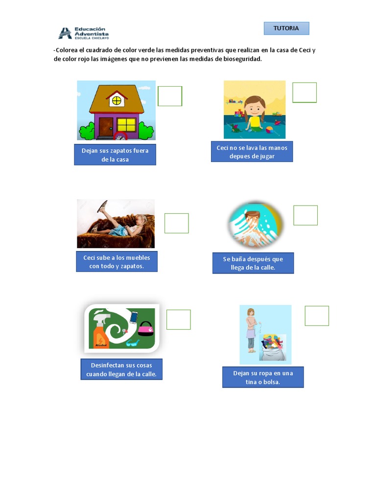 Medidas de Seguridad en El Hogar Ficha | PDF