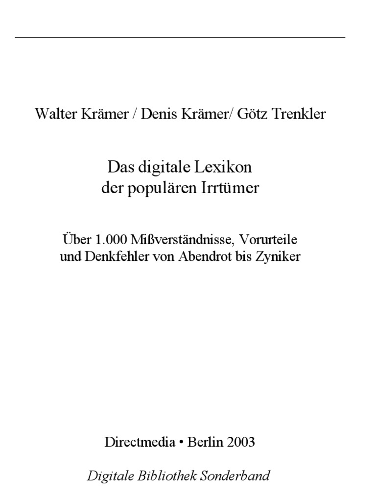 Das Digitale Lexikon Der Populären Irrtümer | PDF