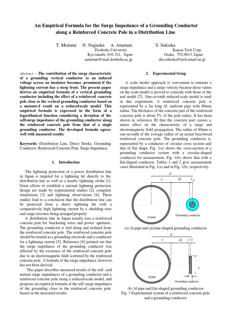 Surge Impedance of Ground Conductors | PDF | Electricity | Electromagnetism