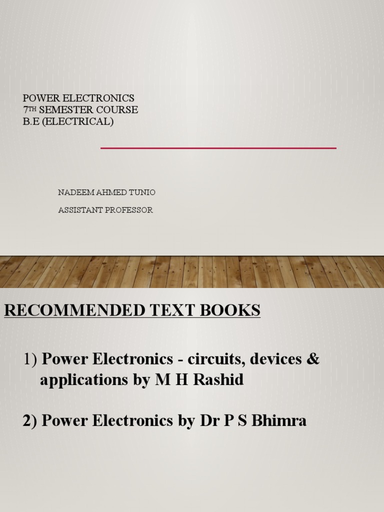 Introduction To Power Electronics, History & Applications (1), Semiconductor Devices Etc PDF