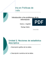 Maestría en Políticas de Desarrollo Introducción a la Estadística Descriptiva