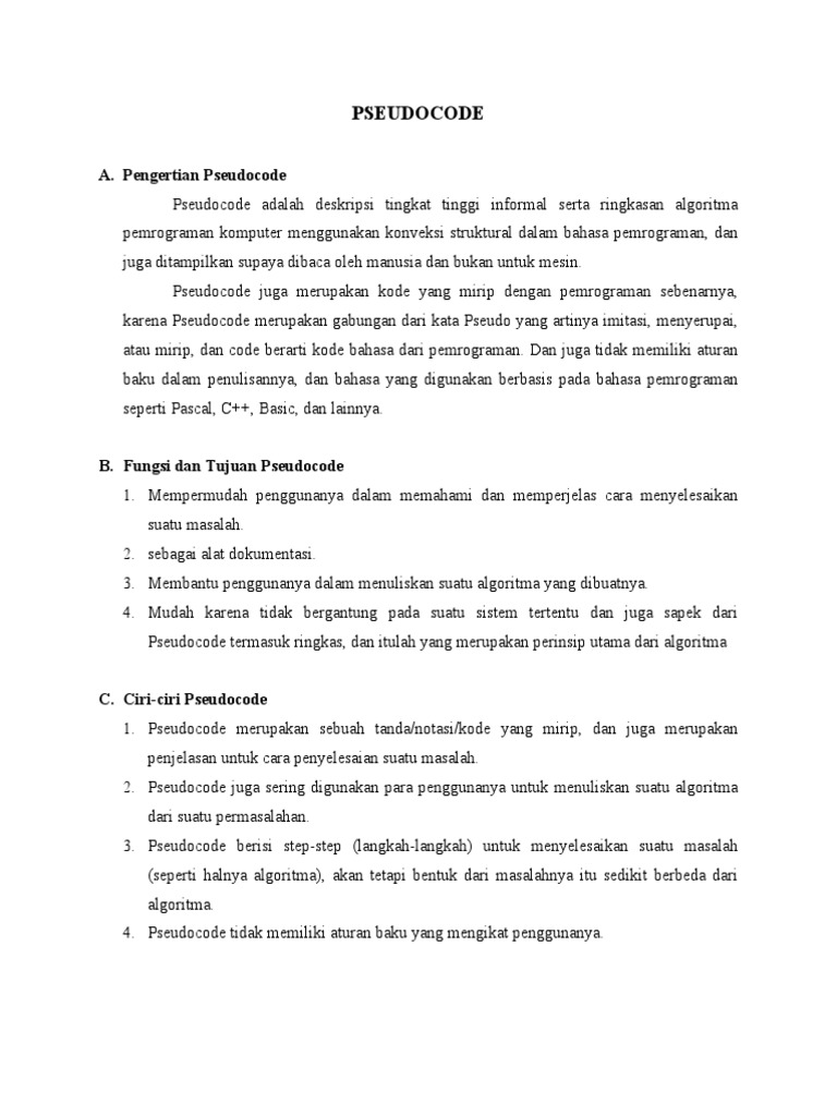 Struktur dan Fungsi Pseudocode | PDF | Seni