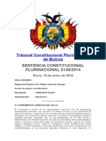 Tribunal Constitucional Plurinacional de Bolivia 0148 - 2014