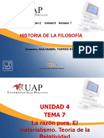 Tema 7 La Razón Pura. El Materialismo. Teoría de La Relatividad