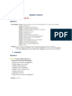 Dossier 1 Leçon 5: CORRIGÉ Activités P. 28, 29