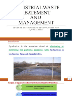 Industrial Waste Abatement AND Management: Lecture 10: Treatment Technologies and Equalization