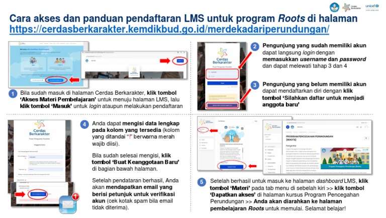 Panduan Pendaftaran LMS Roots | PDF
