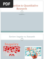 Introduction To Quantitative Research: Lesson 1