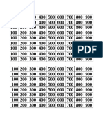 Tabla Con Numeracion de 100 en 100