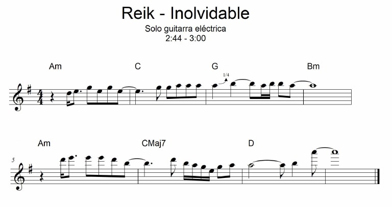 Reik - Inolvidable (Solo Guitarra) | PDF
