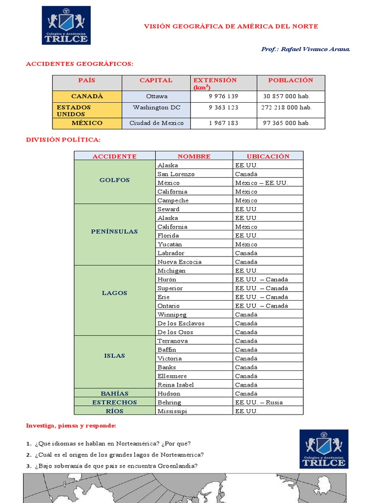 Idiomas Que Se Hablan En Canada Trilce Geografía de Norteamérica 2021 (Autoguardado) | PDF | Canadá |  América del Norte