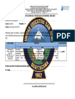 Calificación Del Portafolio Estudiantil 2020-2021 Parcial #4 Nombre Del Estudiante: . Curso: Décimo Paralelo:" B" Fecha: 29 de Junio Del 2021