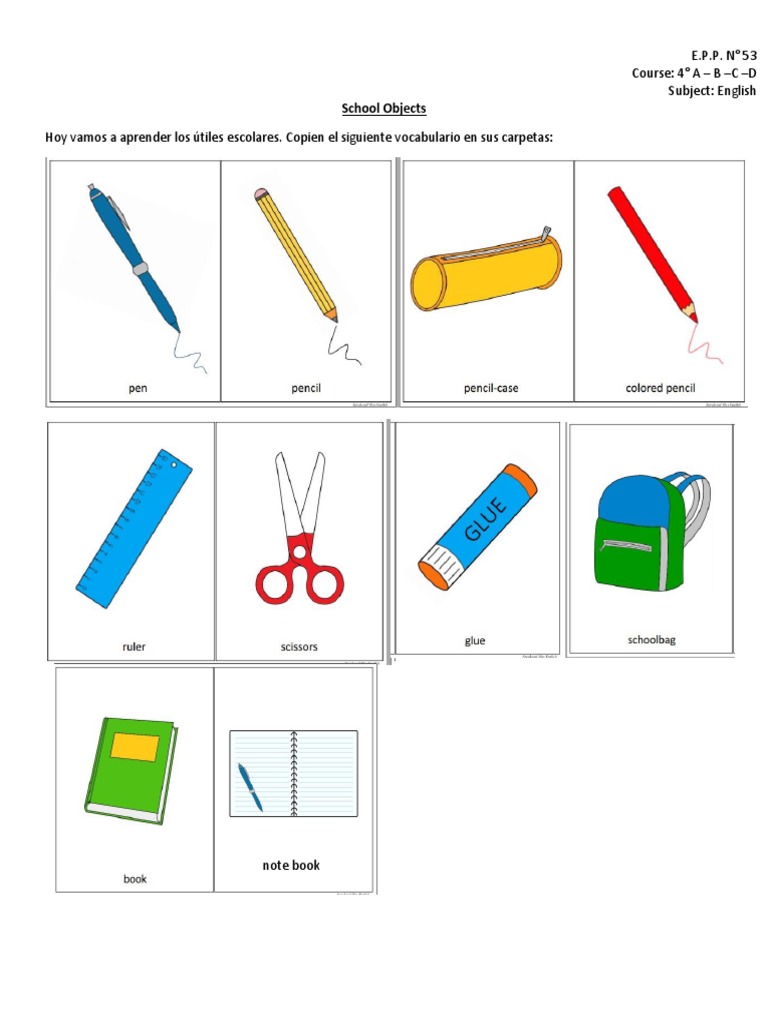 9 - School Objects | PDF