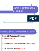 Factoring Sums & Differences of Cubes
